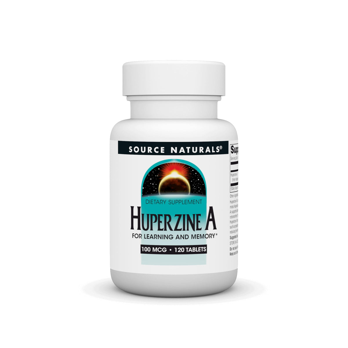 Source Naturals Huperzine A 100mcg supplement tablet front view