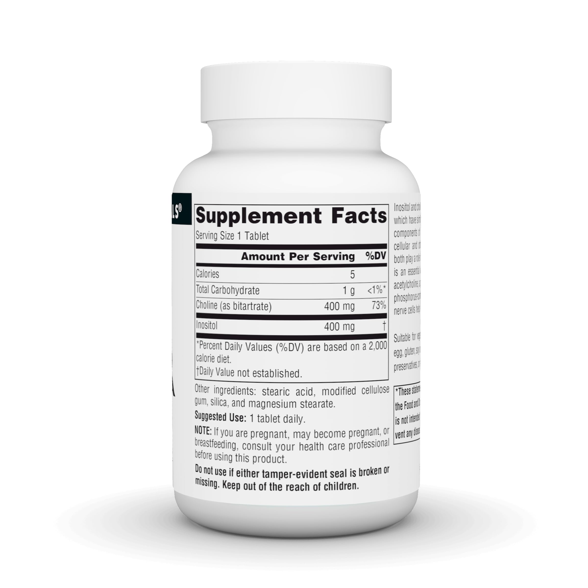 Source Naturals Inositol and Choline Supplement back view