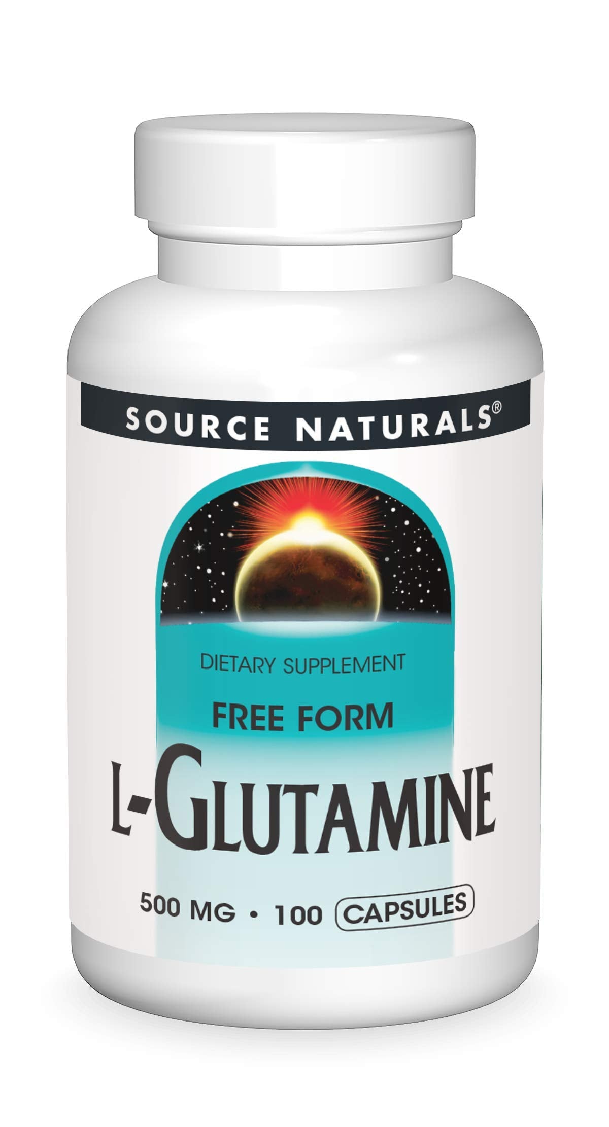 Source Naturals L-Glutamine 45g capsules front view
