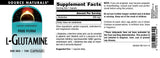 Source Naturals L-Glutamine capsules with a measuring spoon