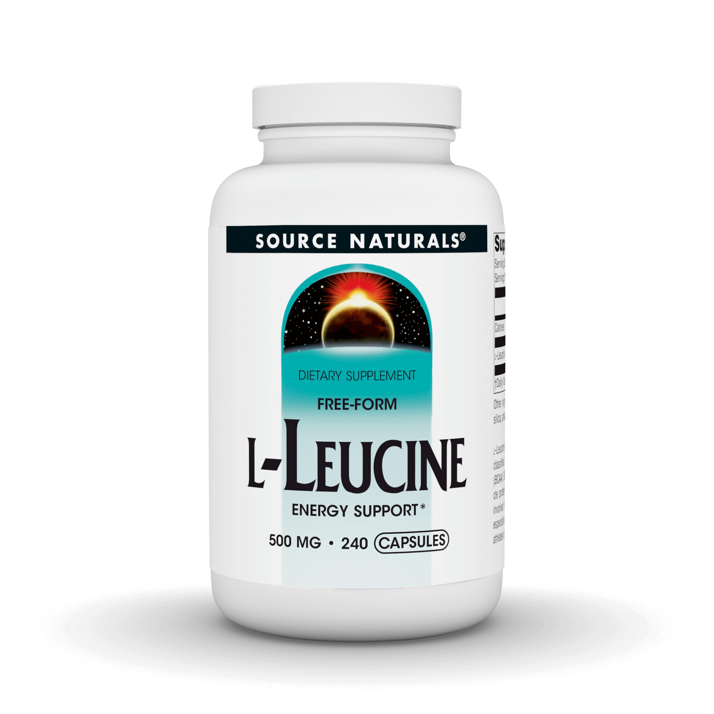 Source Naturals L-Leucine BCAA Capsules front view