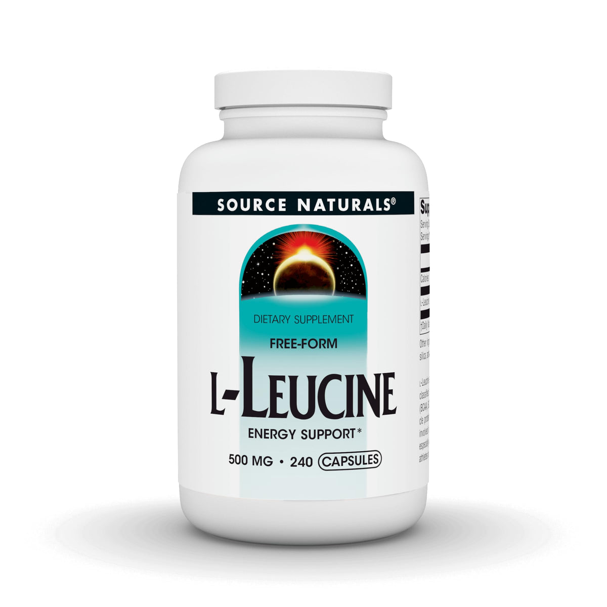 Source Naturals L-Leucine BCAA Capsules front view