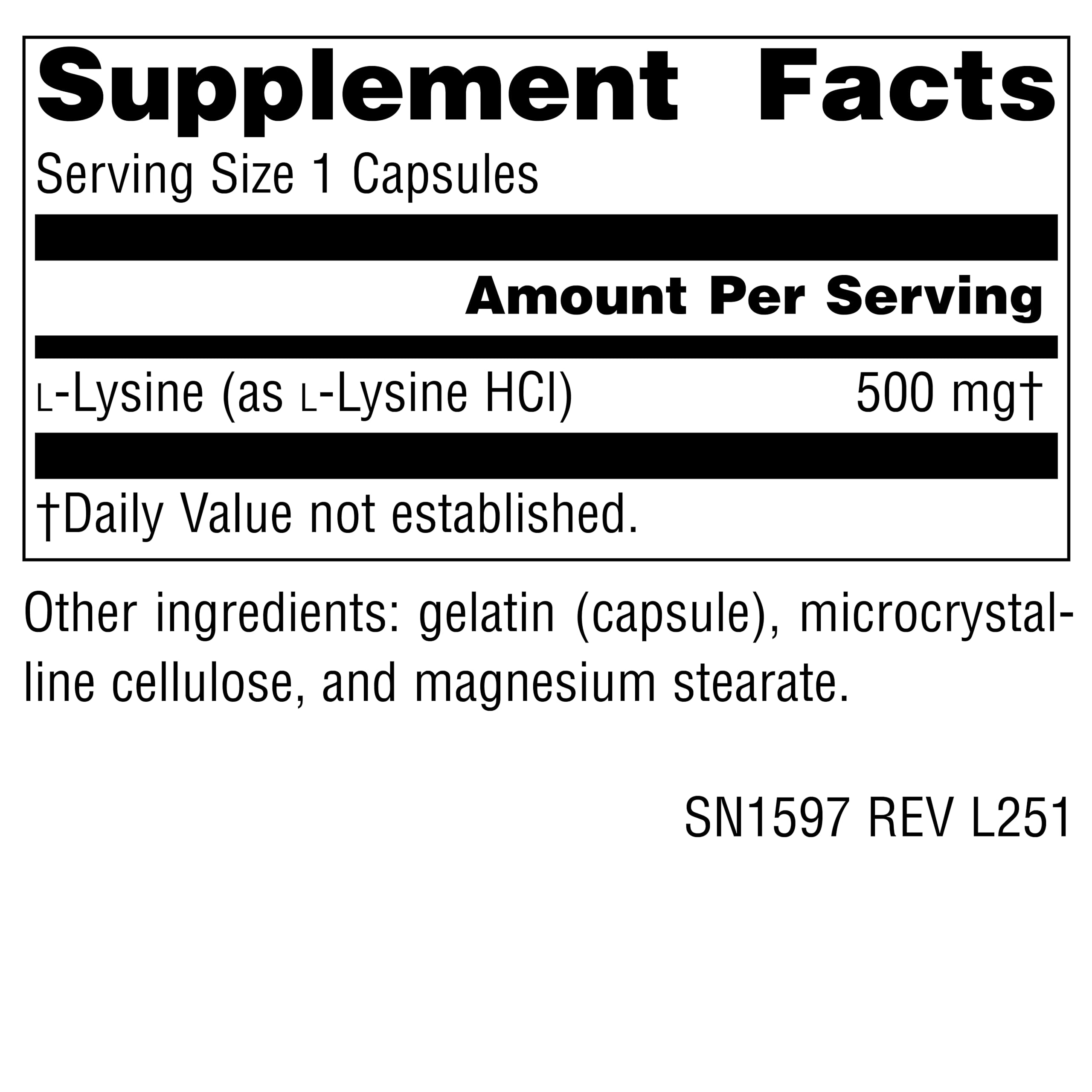 Source Naturals L-Lysine Capsules side view