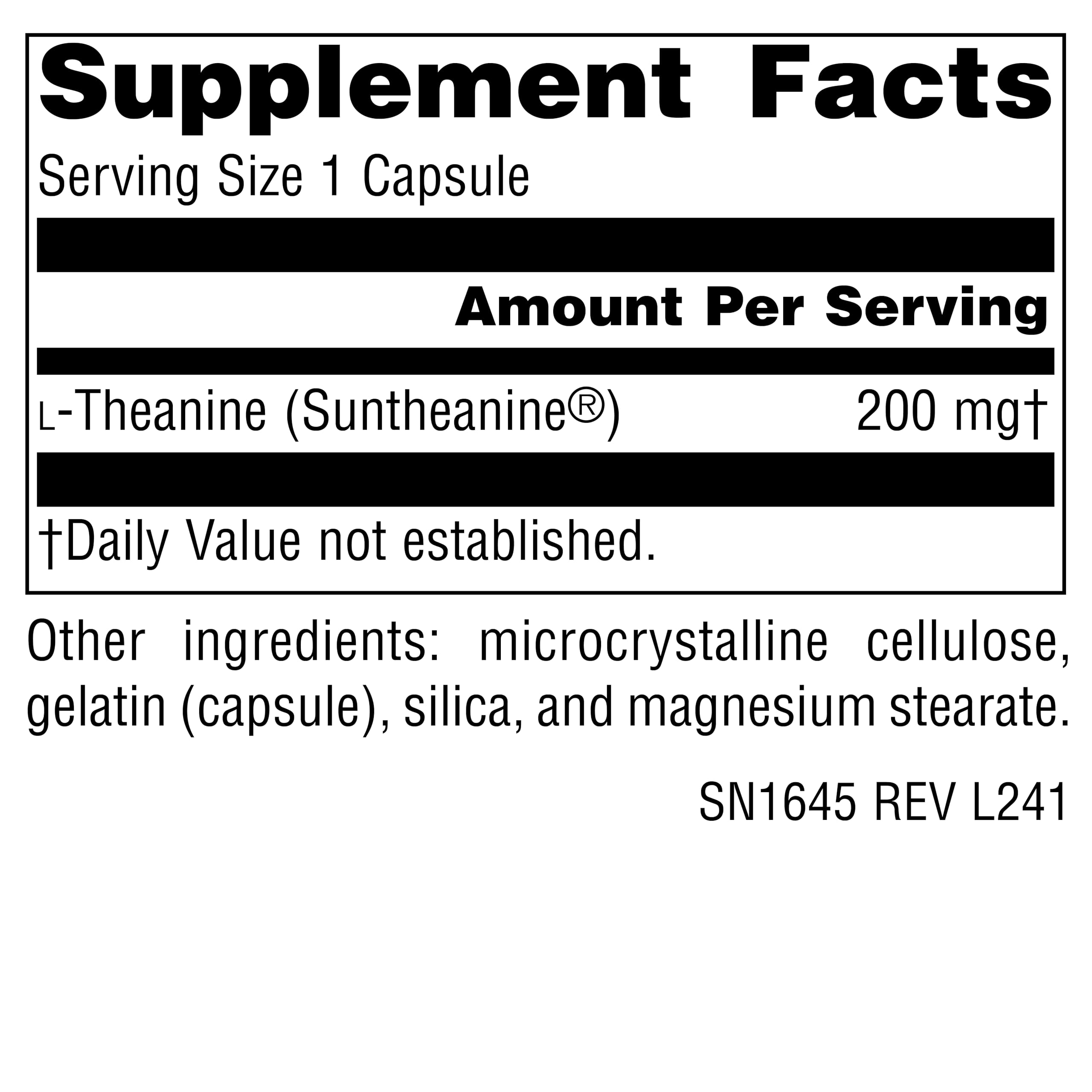 Source Naturals L-Theanine 50g supplement packaging