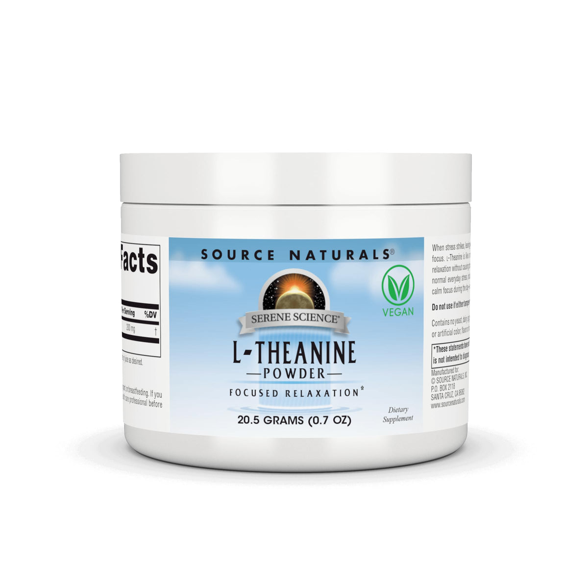 Source Naturals l-Theanine Powder 59g front view