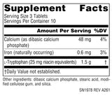 Source Naturals L-Tryptophan 500mg 30 Tablets side view