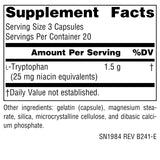 Source Naturals L-Tryptophan capsule bottle side view