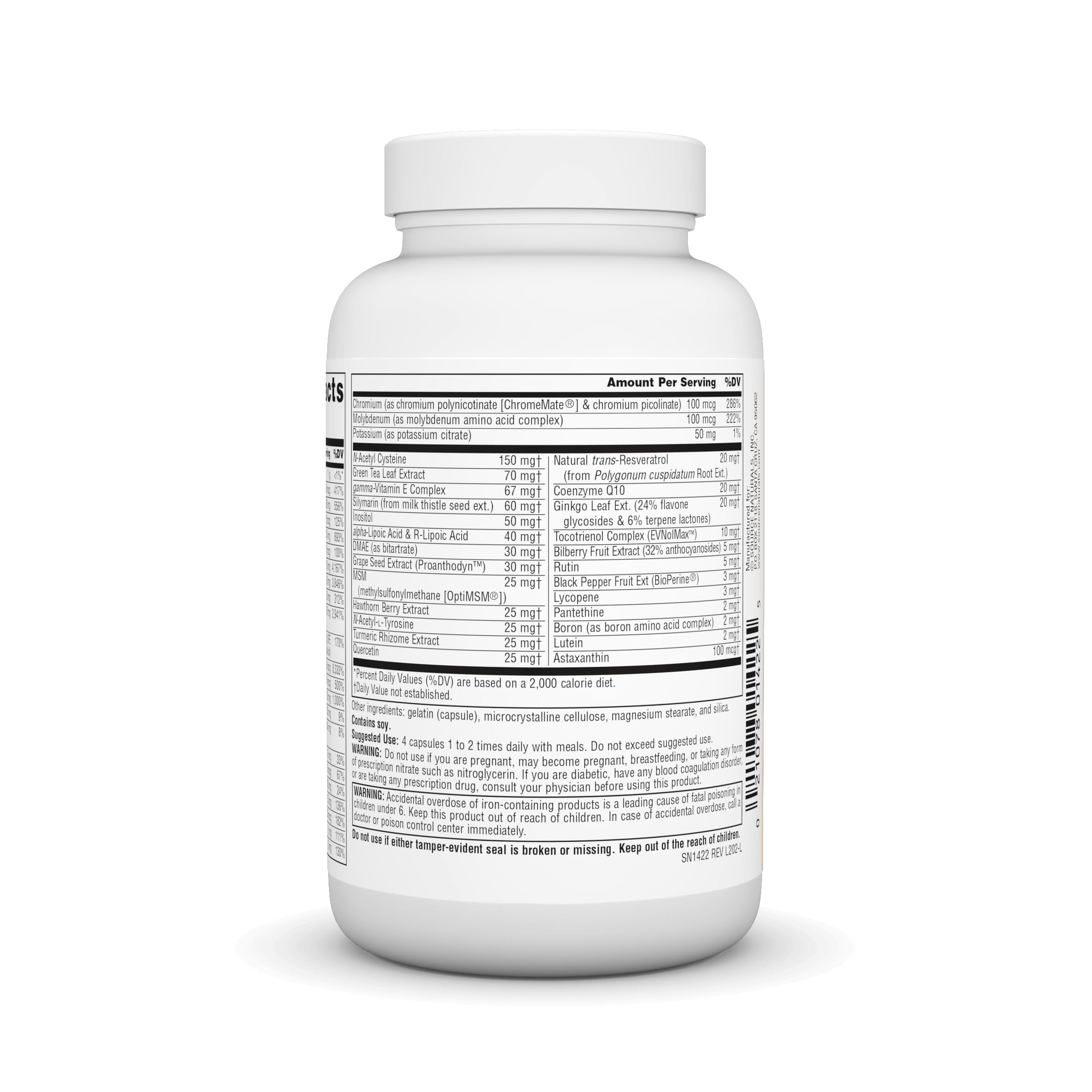 Source Naturals Life Force Multiple 120 Capsules back view