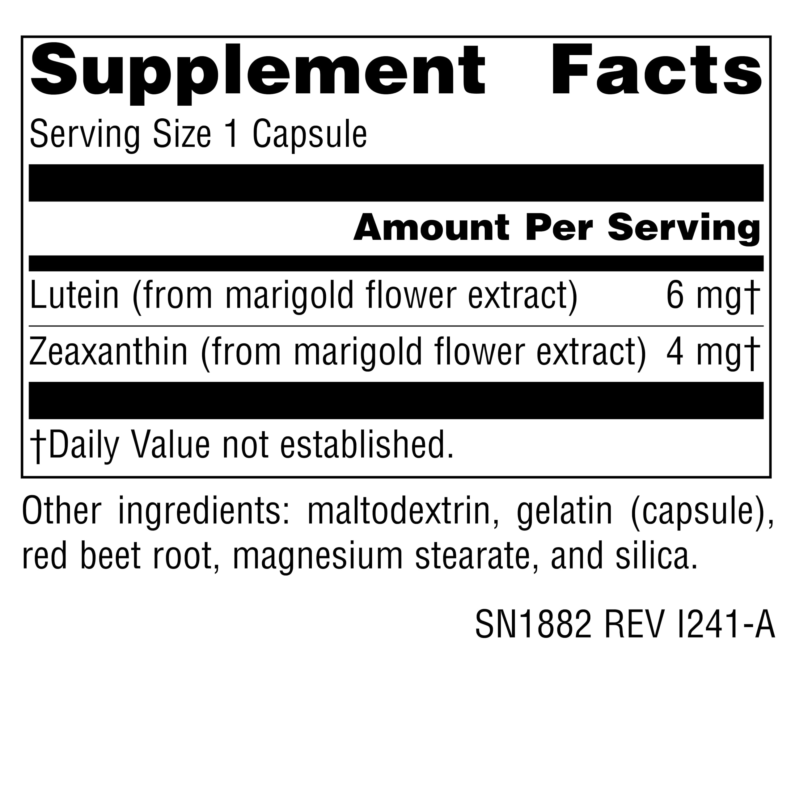 Source Naturals Lutein Antioxidant Eye Support 45g capsule bottle back view