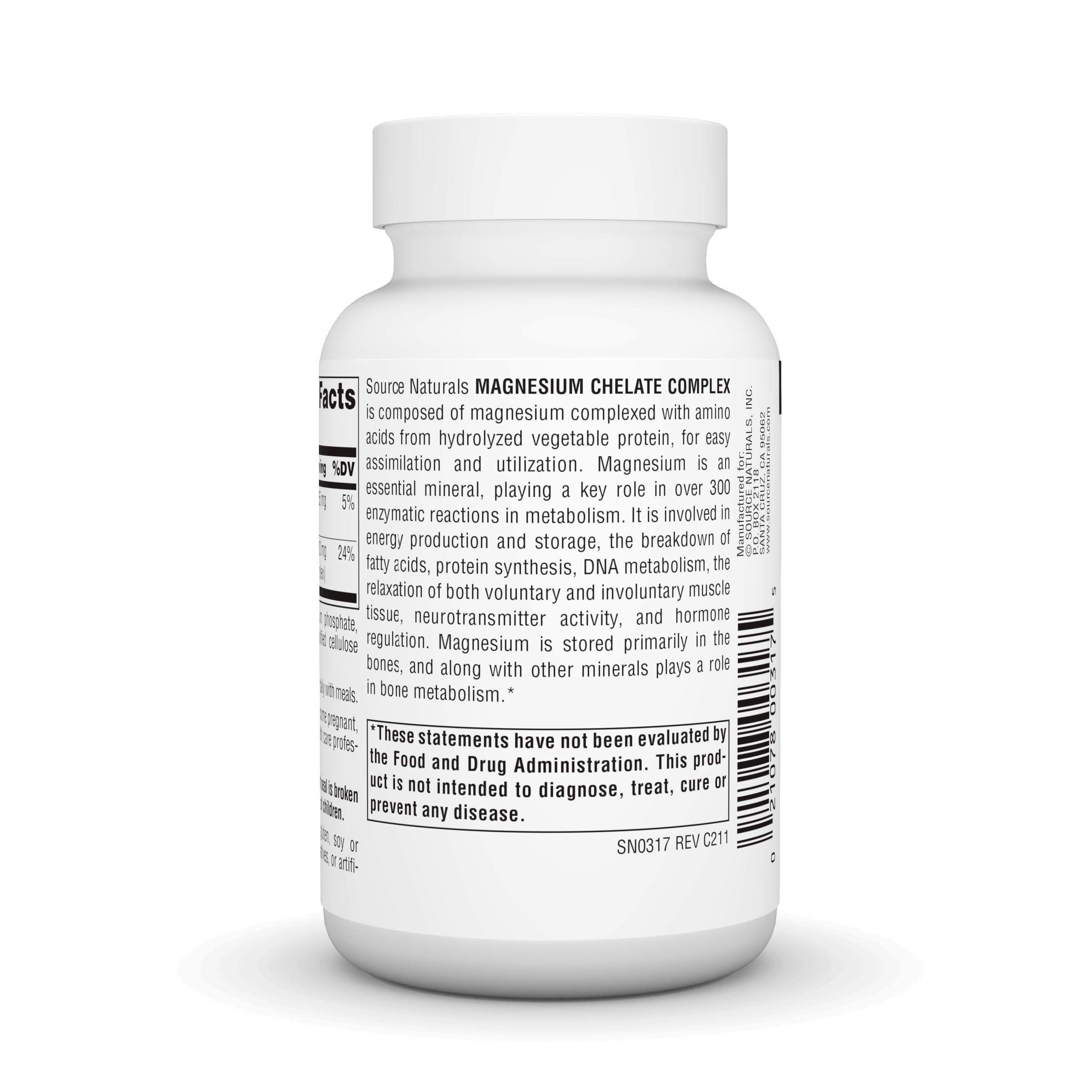 Source Naturals Magnesium Chelate 109g tablet close-up