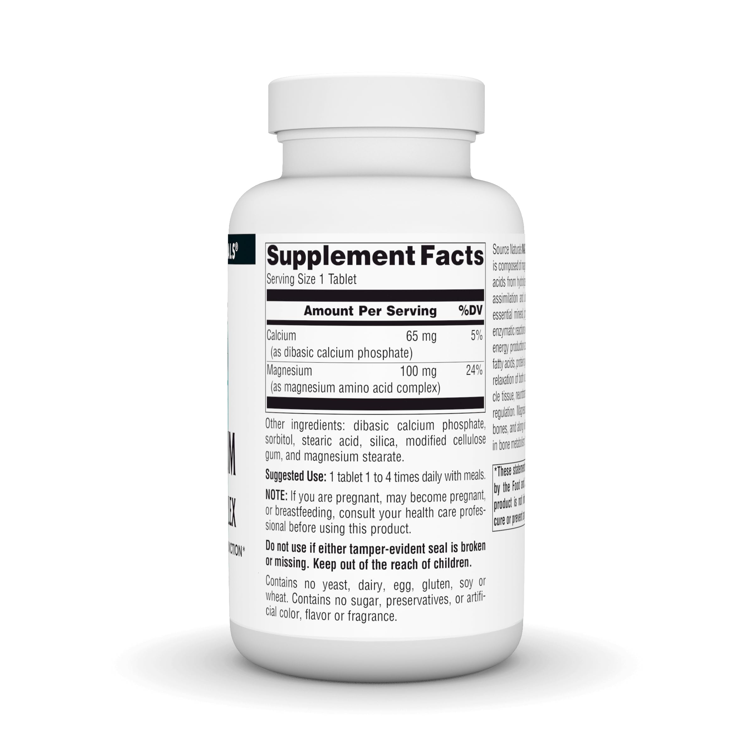 Source Naturals Magnesium Chelate 263g side view