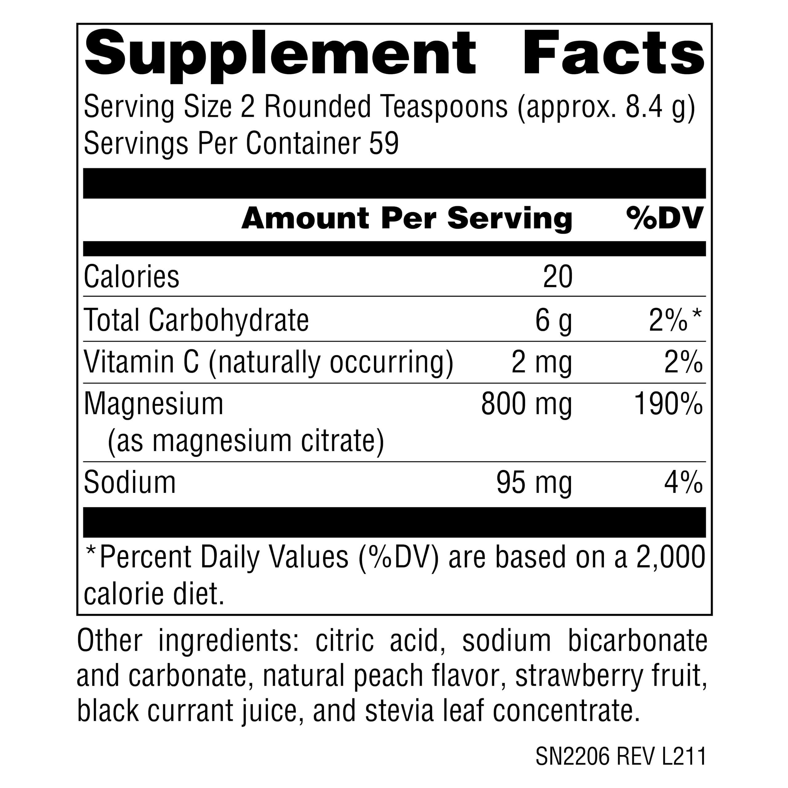 Source Naturals Magnesium Citrate Powder 800mg serving suggestion