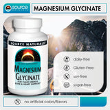 Source Naturals Magnesium Glycinate 399g on a wooden table