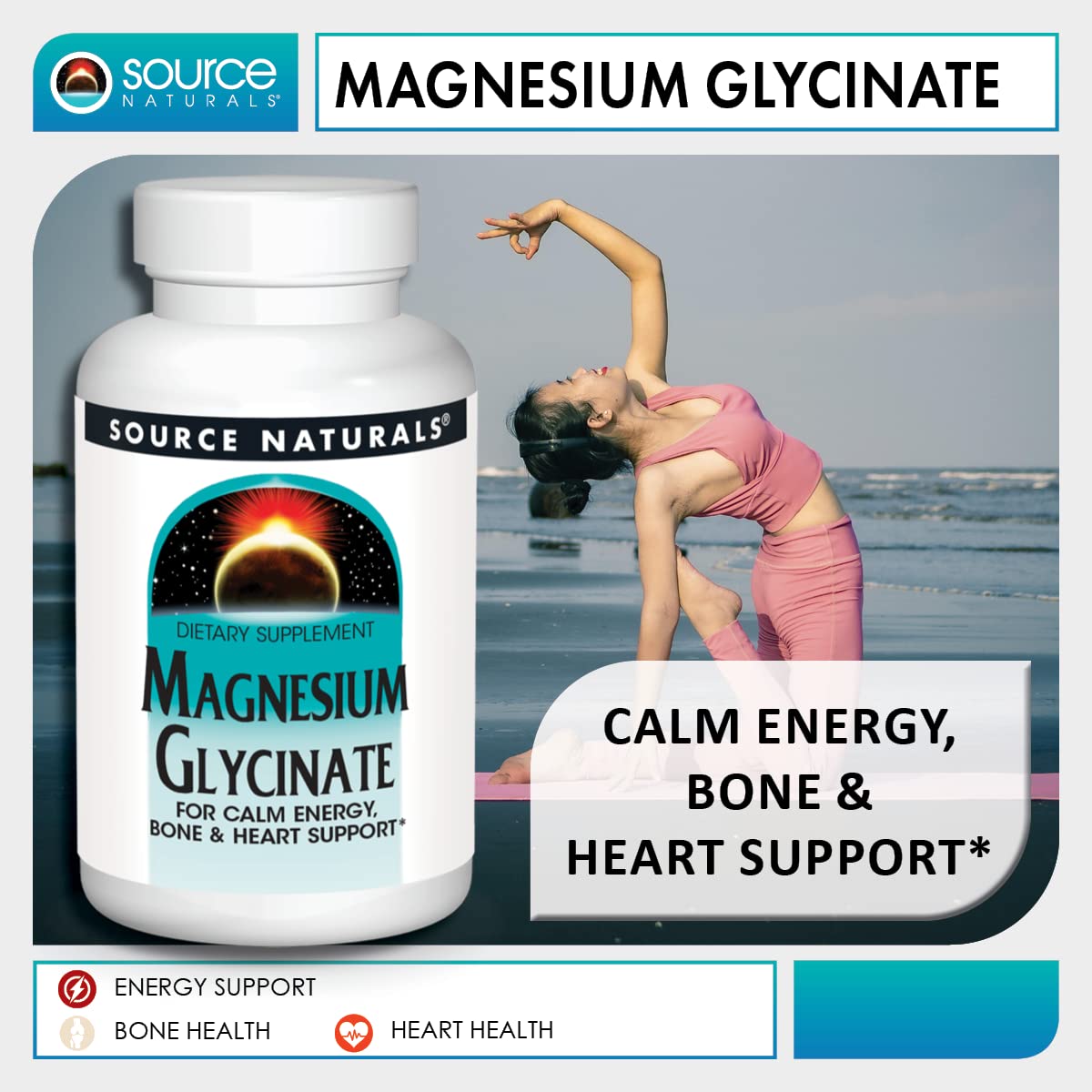 Source Naturals Magnesium Glycinate 399g packaging