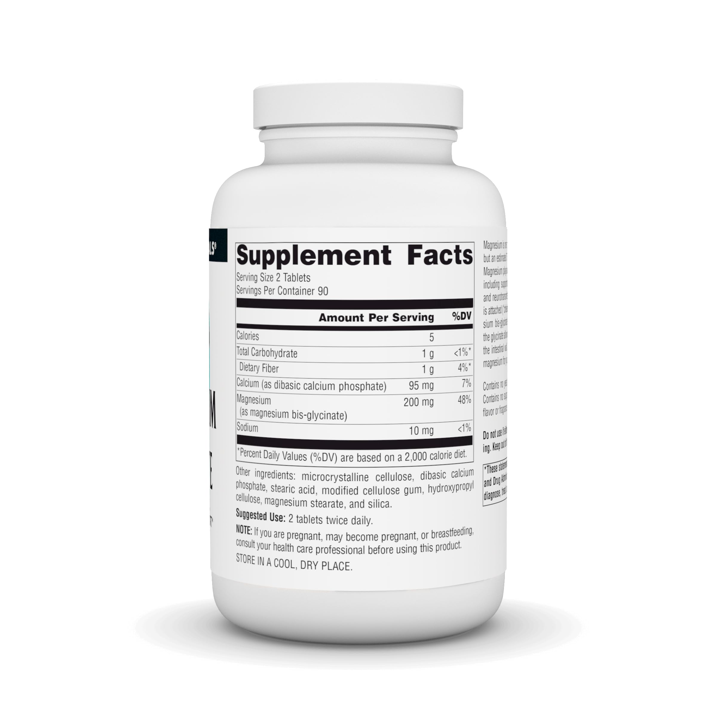 Source Naturals Magnesium Glycinate 399g side view