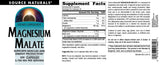 Source Naturals Magnesium Malate 200 Capsules back view