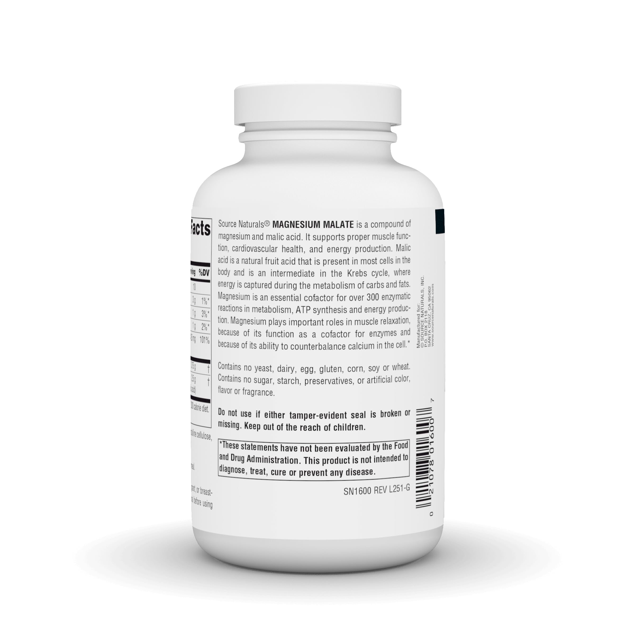 Source Naturals Magnesium Malate capsules on a table