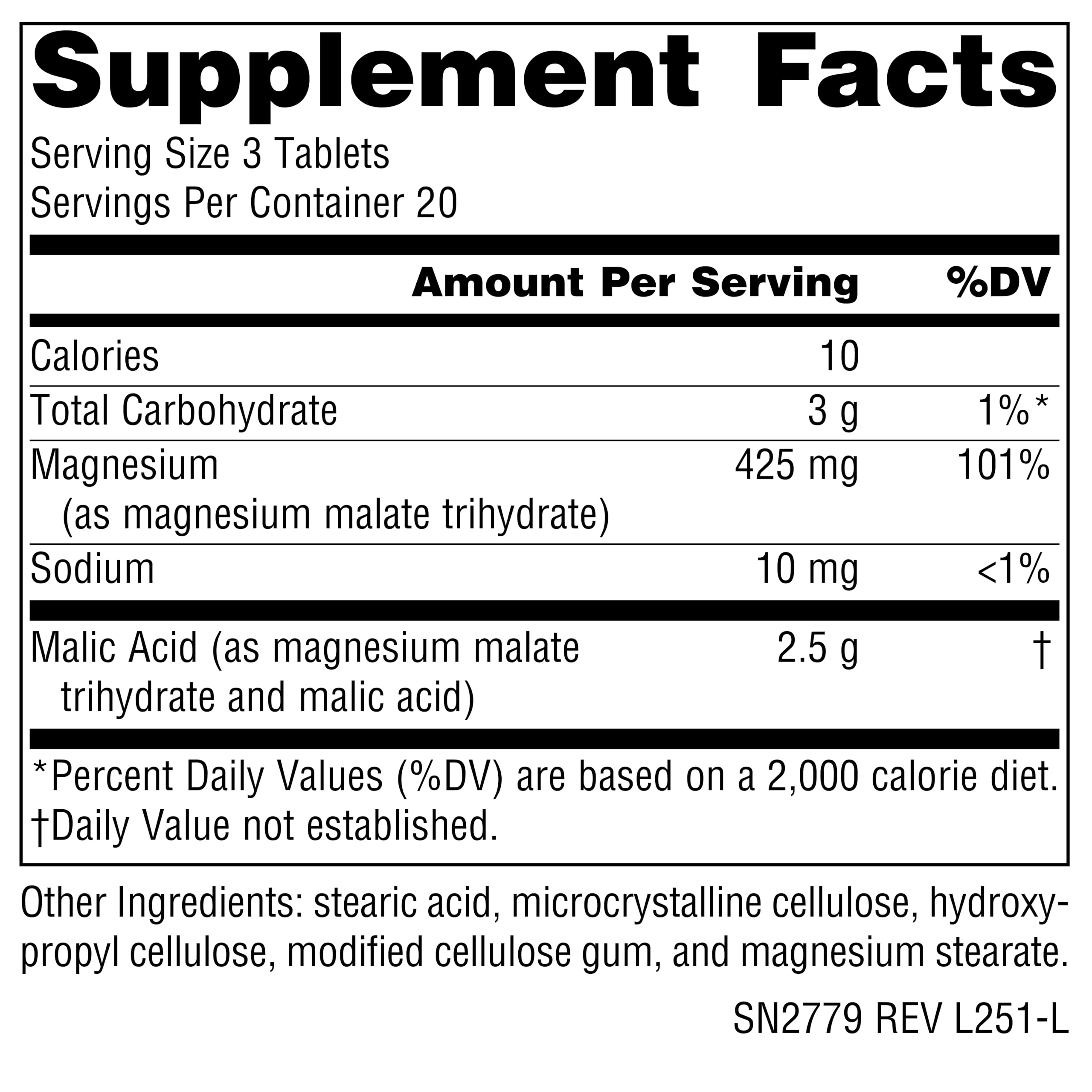 Source Naturals Malic Acid Supplement side view