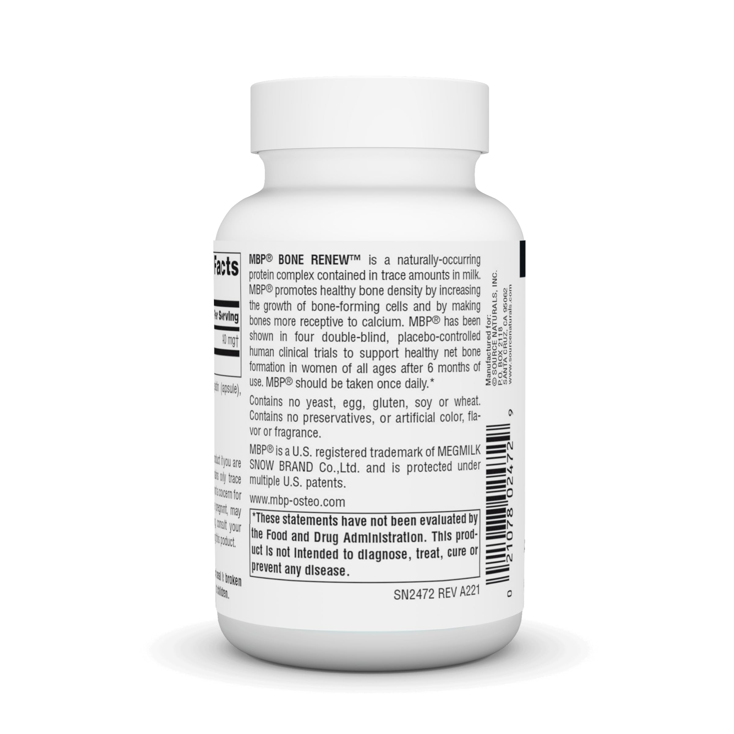 Source Naturals MBP Bone Renew 32g side view of packaging
