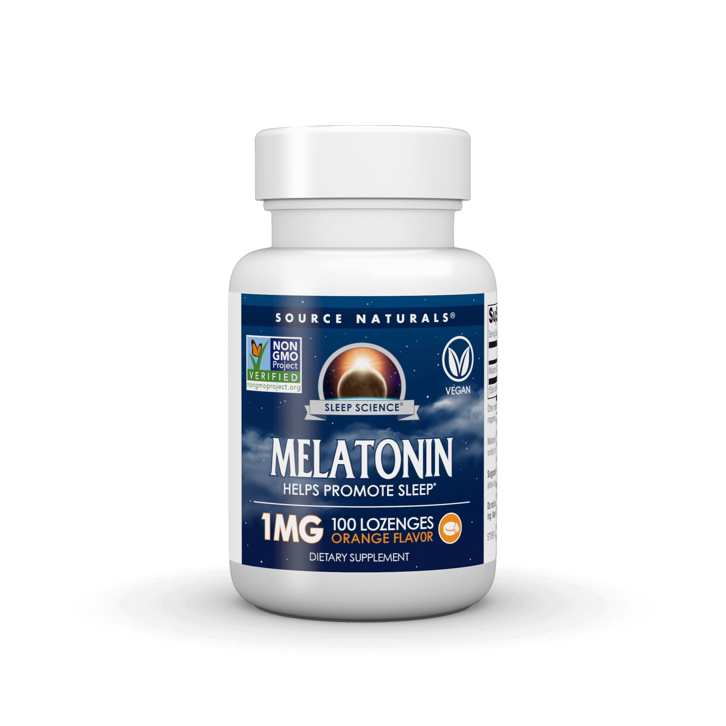 Source Naturals Melatonin 1mg Vegan Lozenges front view