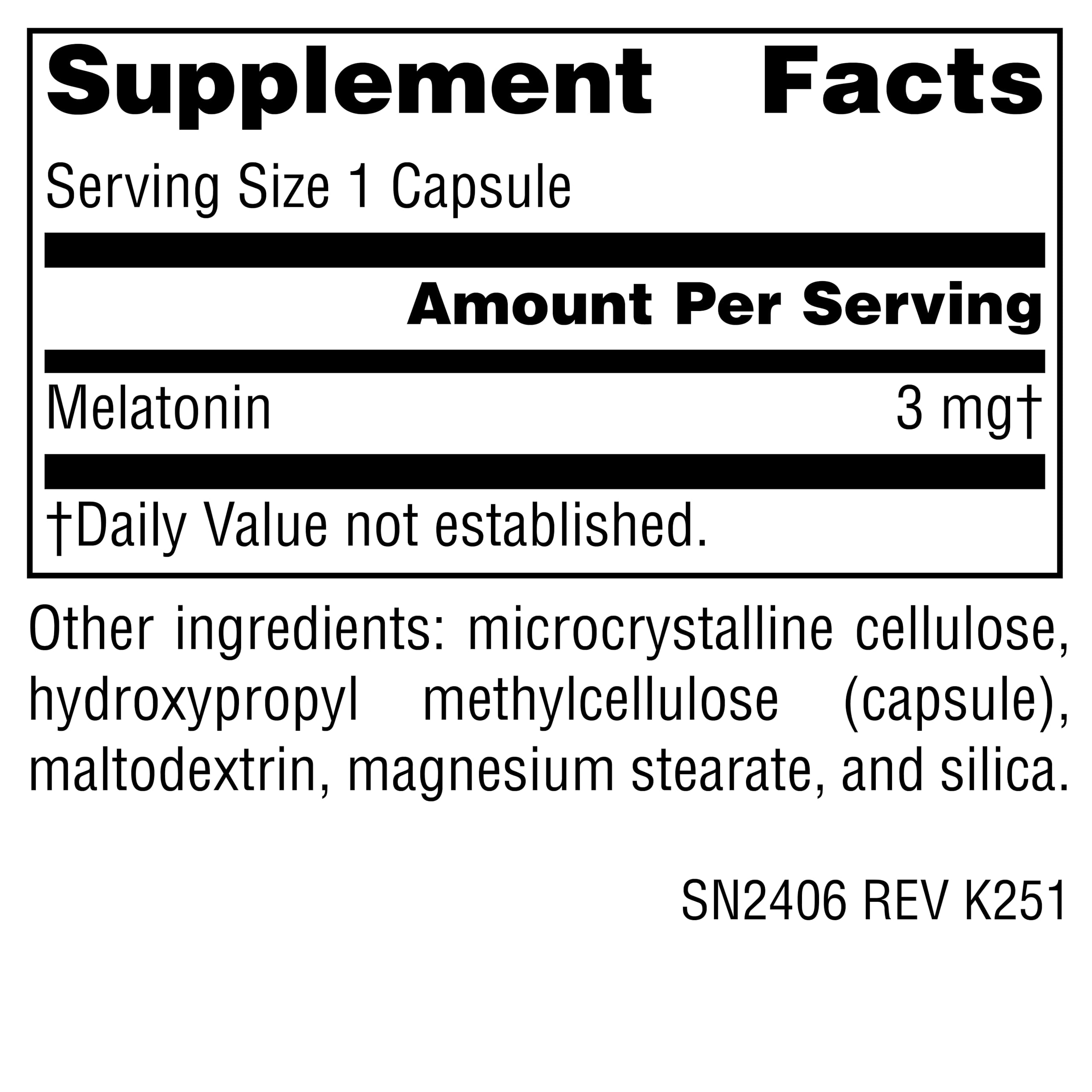 Source Naturals Melatonin 3 mg bottle side view
