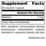 Source Naturals Melatonin 3 mg bottle side view