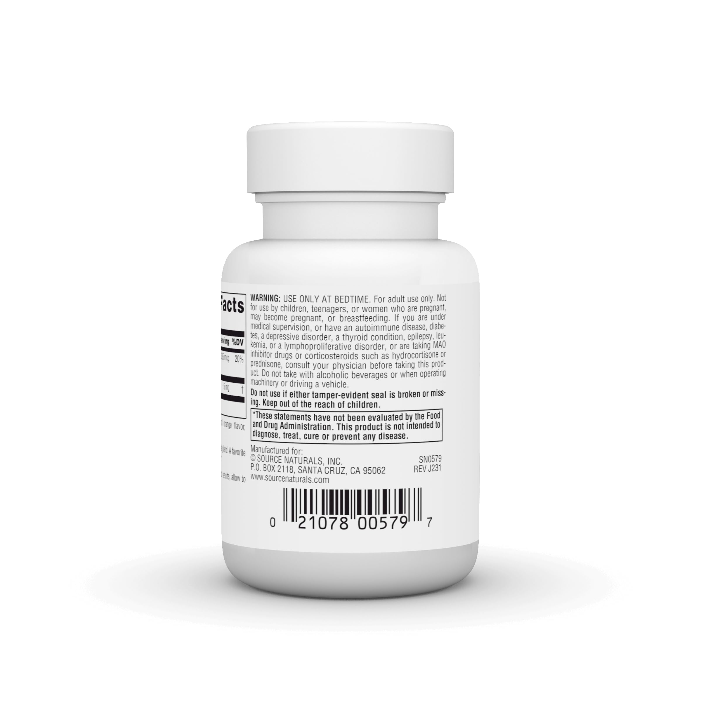 Source Naturals Melatonin 5 mg Orange Lozenges close-up