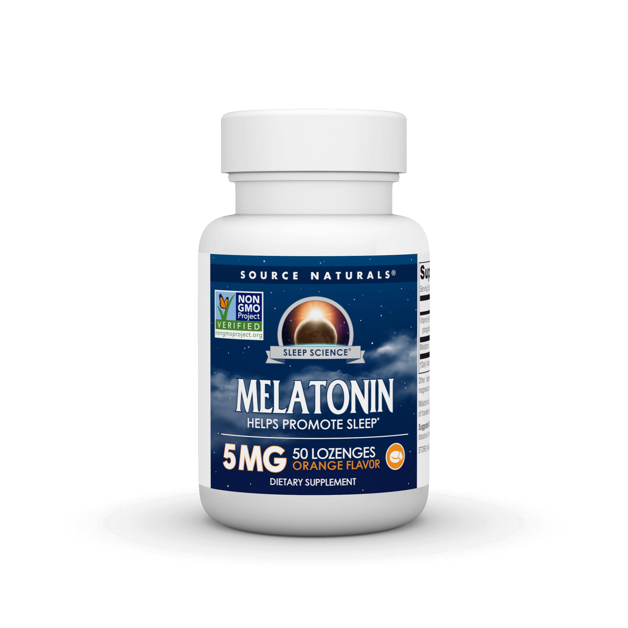 Source Naturals Melatonin 5 mg Orange Lozenges front view