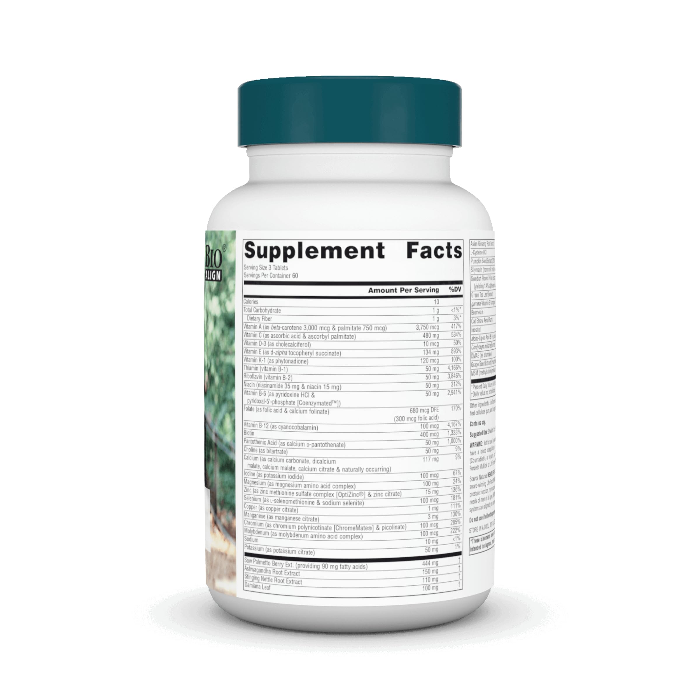 Source Naturals Men's Life Force 90 Tablets side view