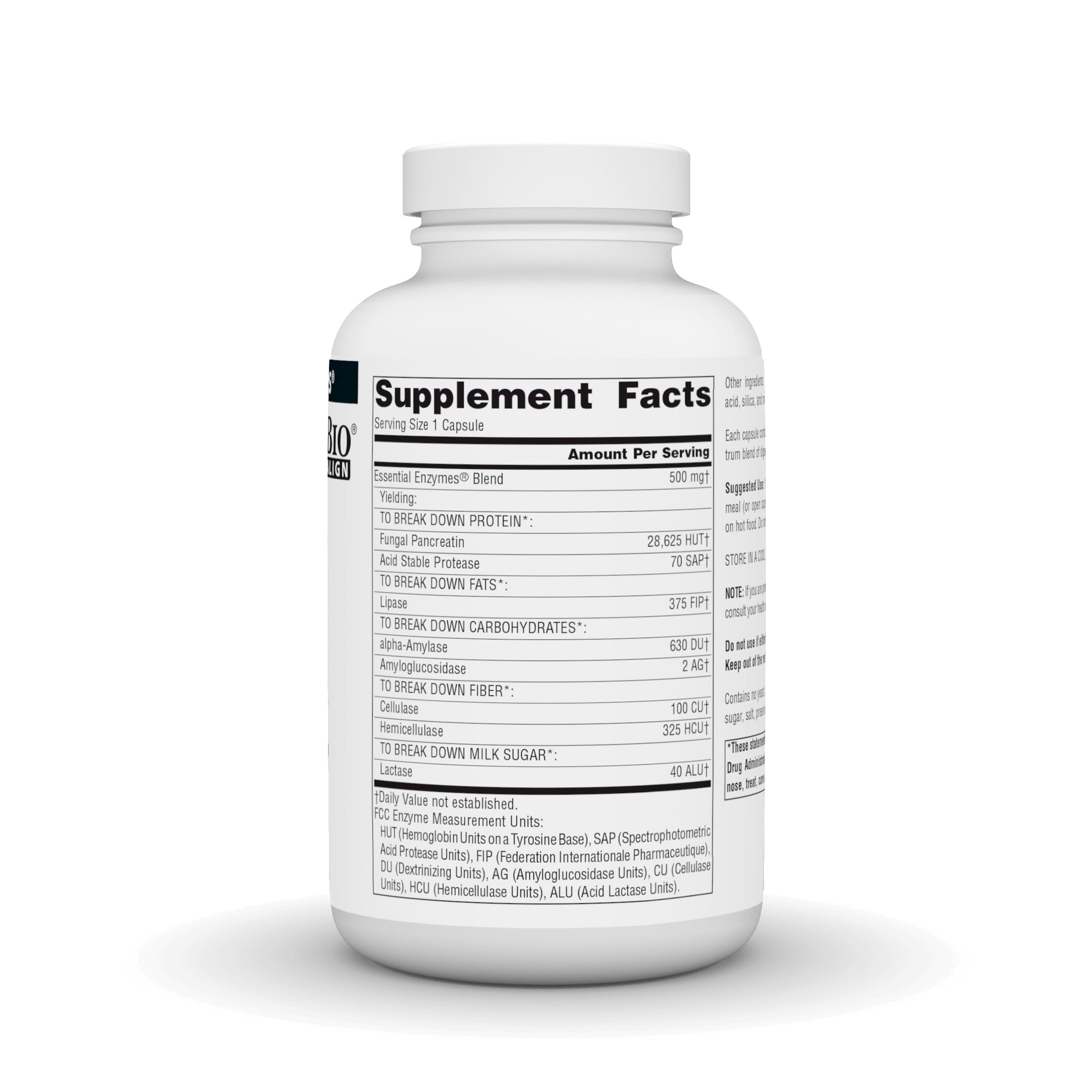Source Naturals Multi-Enzyme Capsules 500mg bottle with label