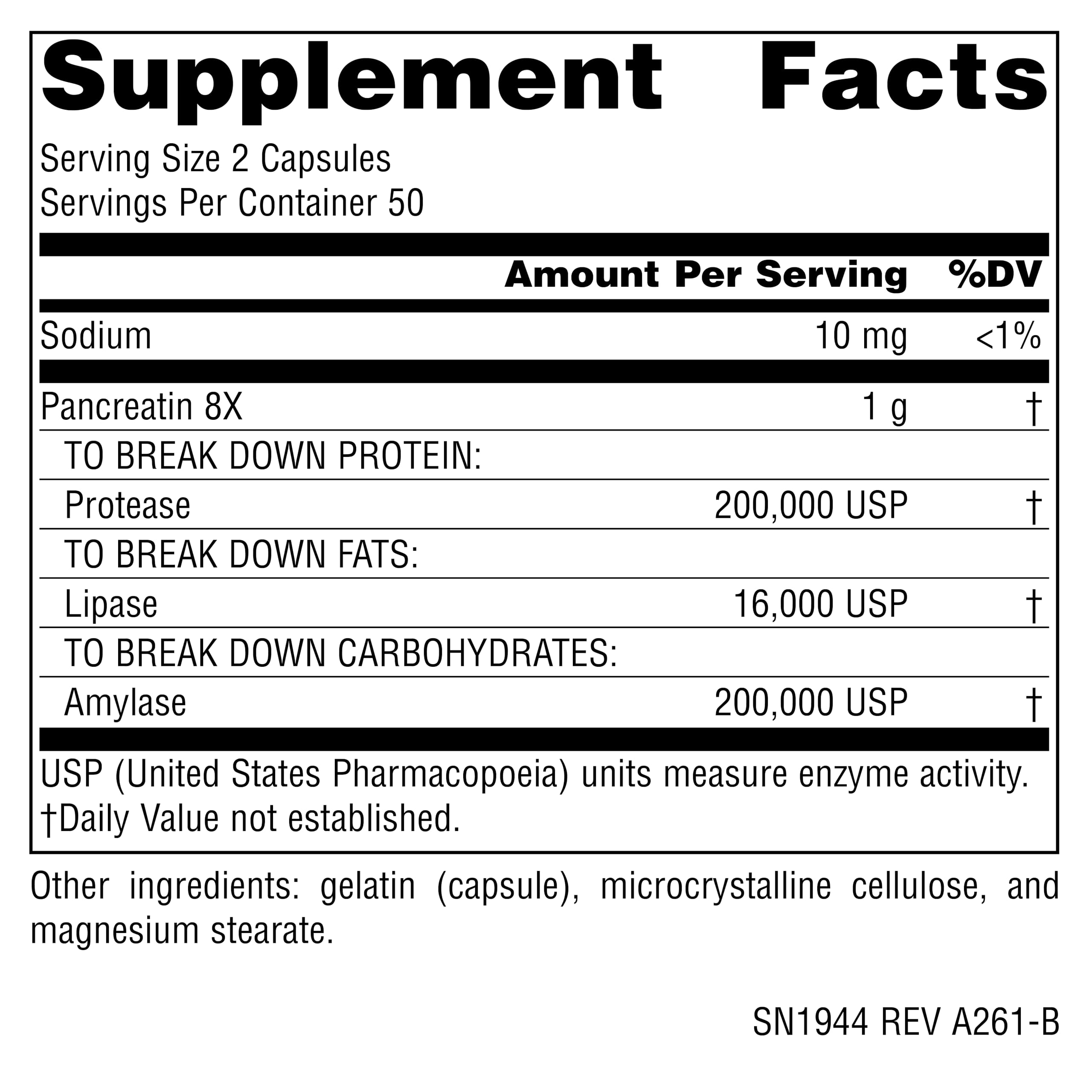 Source Naturals Multi-Enzymes 45g capsule bottle side view