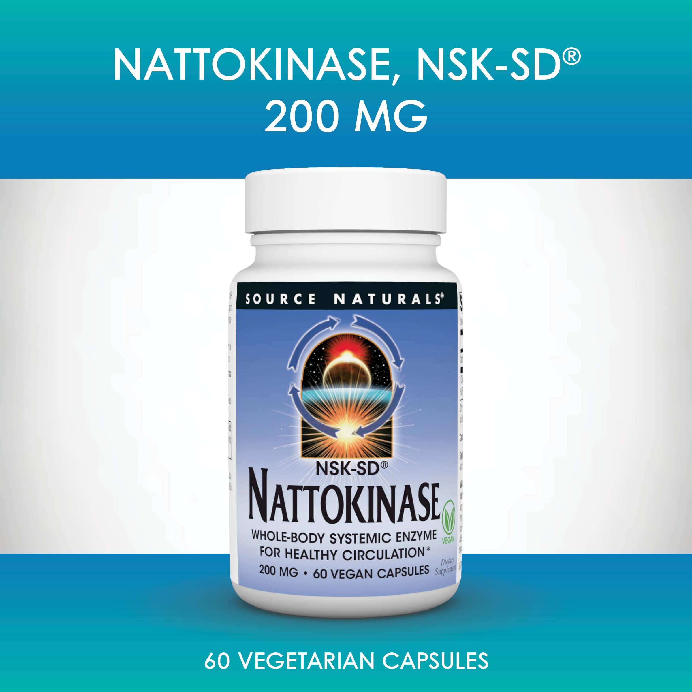 Source Naturals Nattokinase Multi-Enzyme 4,000 FU capsules open bottle