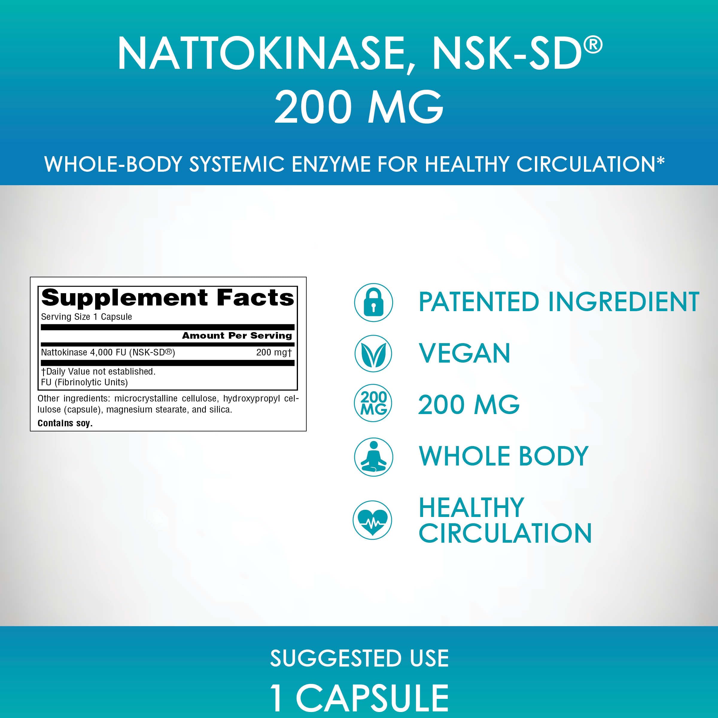 Source Naturals Nattokinase Multi-Enzyme 4,000 FU capsules with measuring spoon