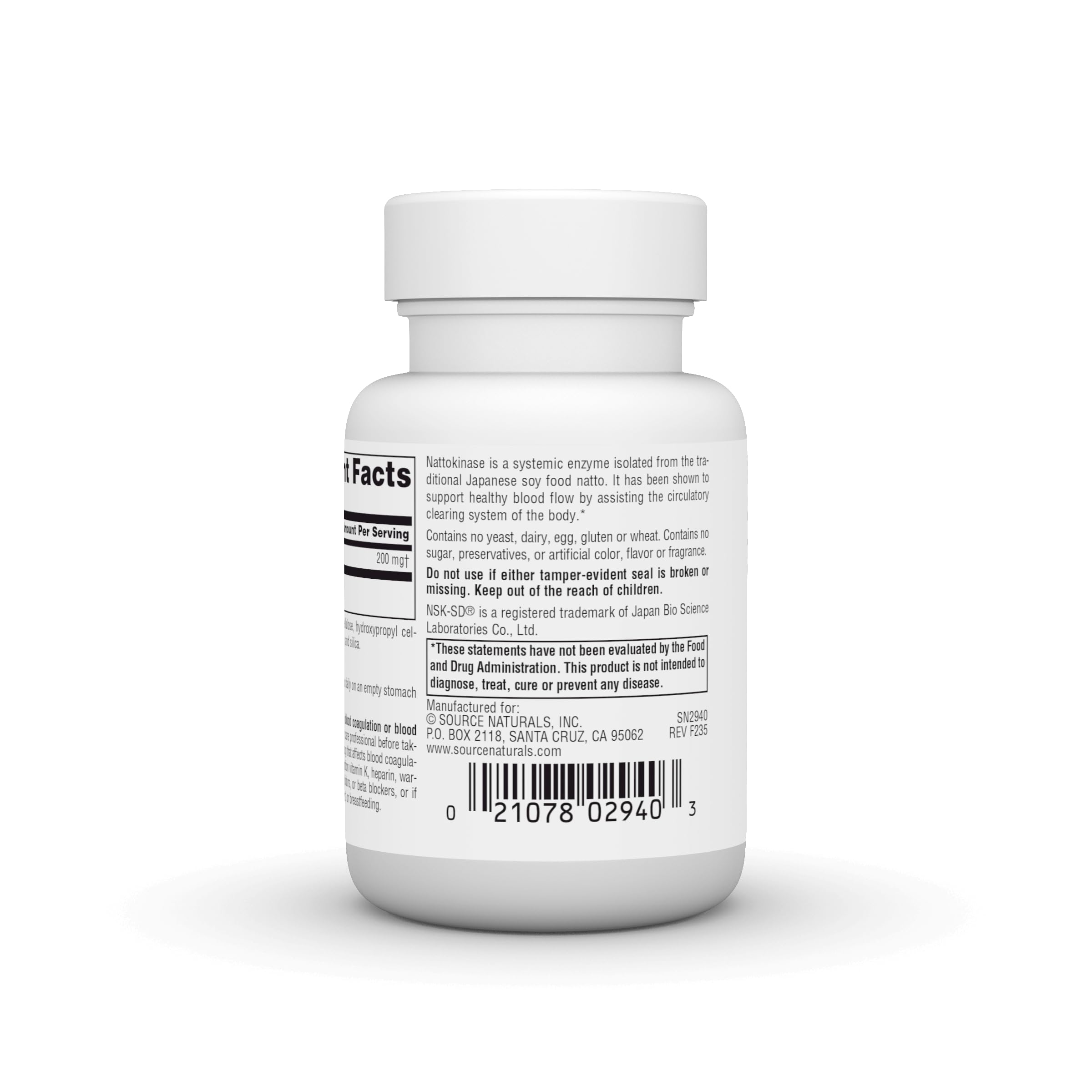 Source Naturals Nattokinase Multi-Enzyme 4000 FU packaging