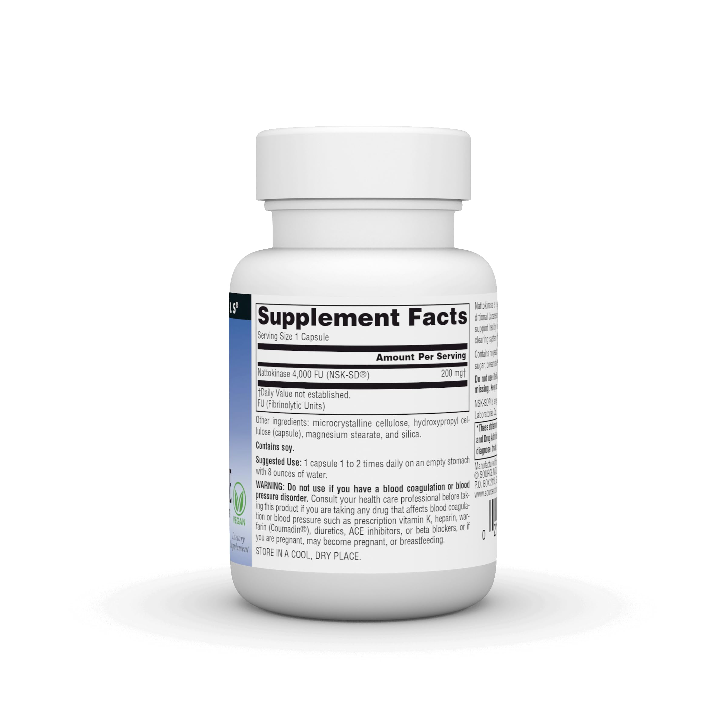 Source Naturals Nattokinase Multi-Enzyme 4000 FU side view