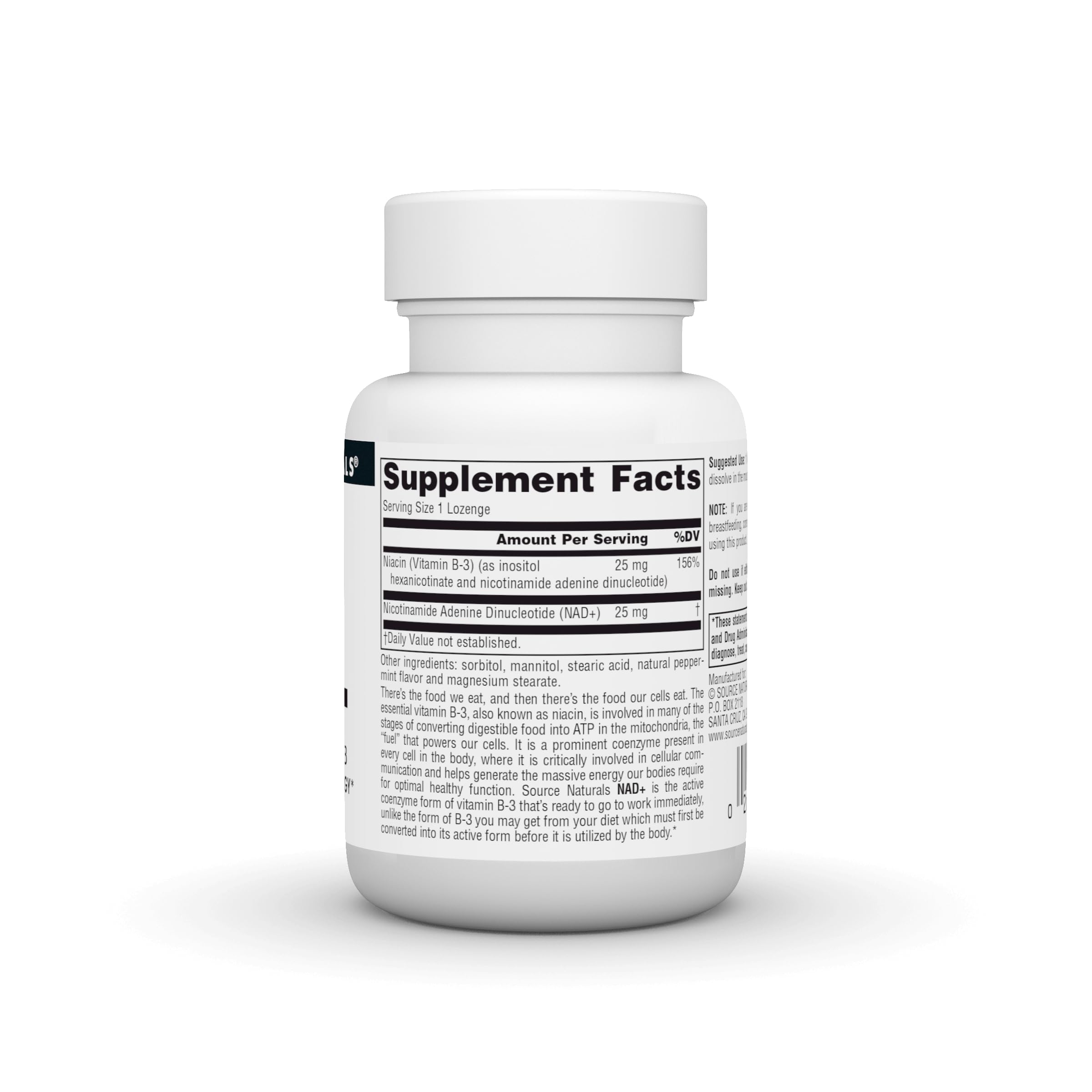 Source Naturals Niacin B-3 supplement side view