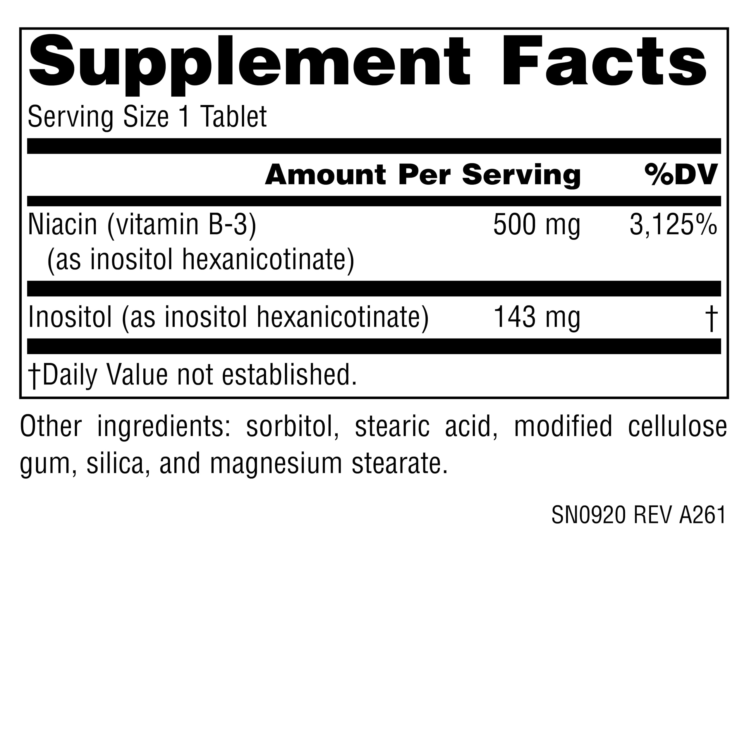 Source Naturals Niacin B3 tablet side view