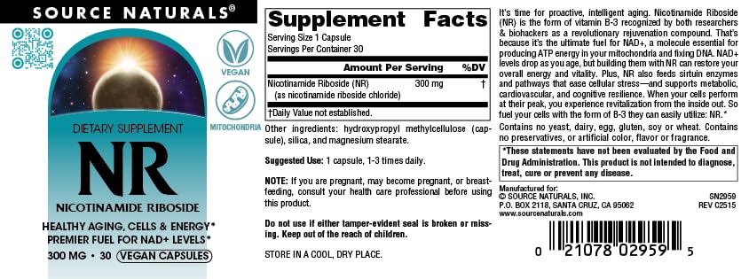 Source Naturals Nicotinamide Riboside 32g capsule close-up