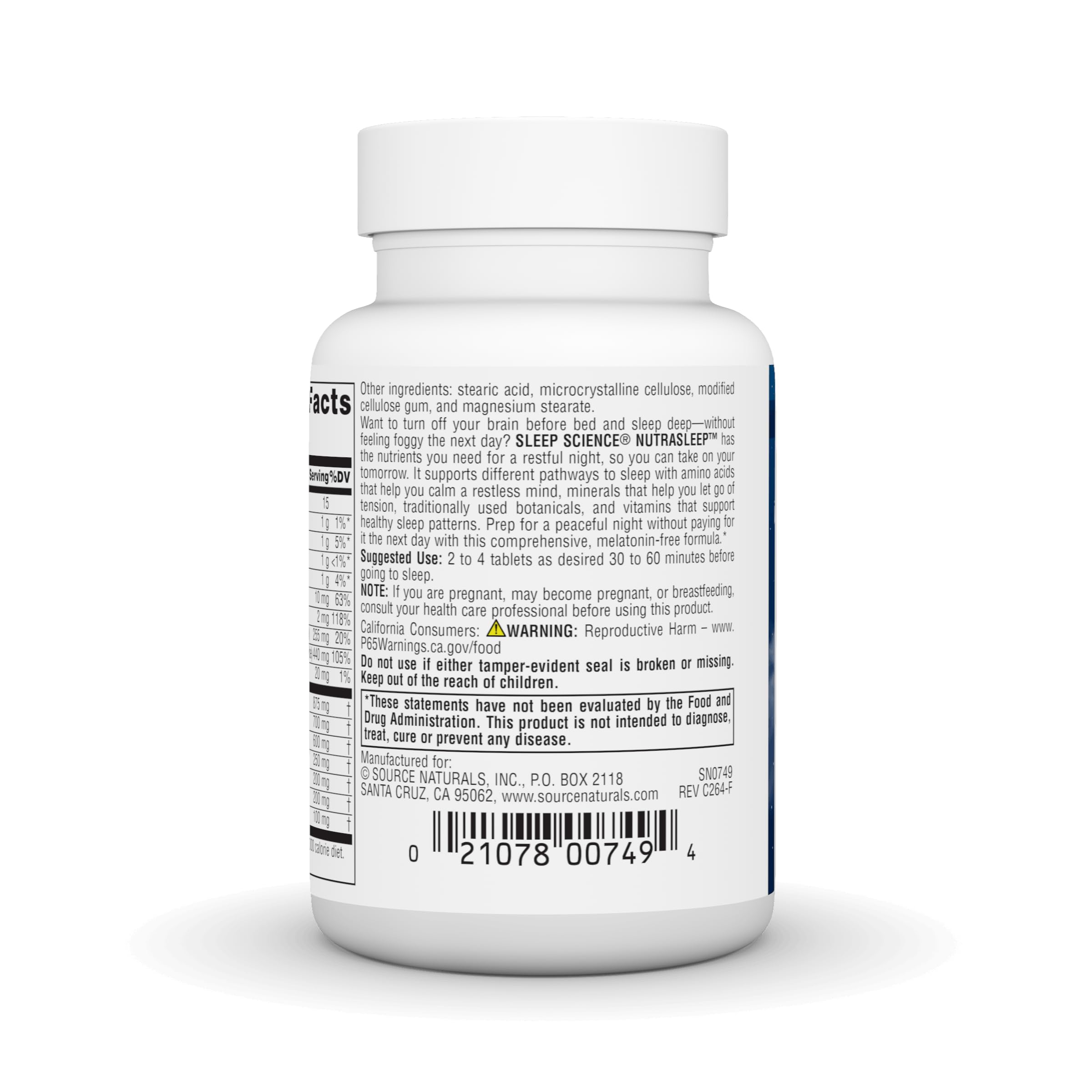 Source Naturals NutraSleep ingredients list