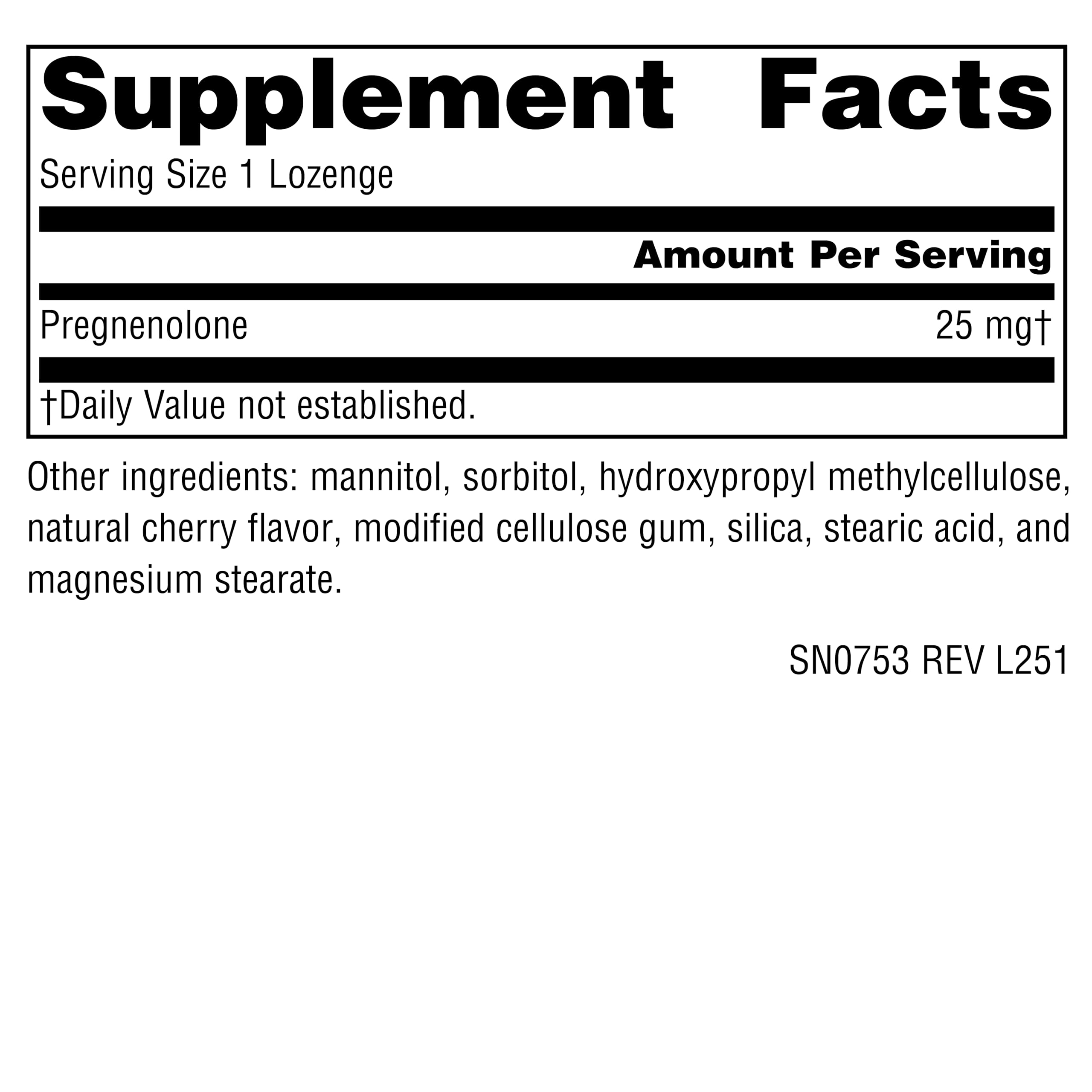 Source Naturals Pregnenolone Lozenge 50mg packaging
