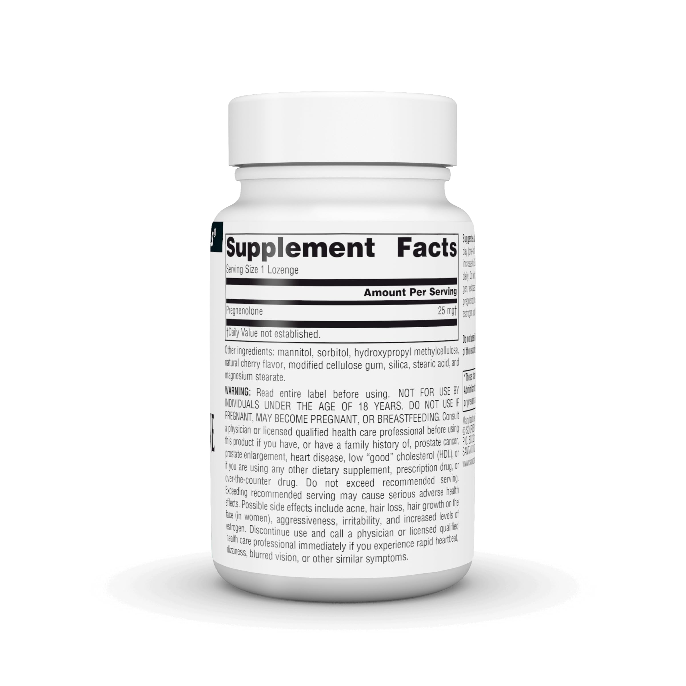 Source Naturals Pregnenolone Lozenge 50mg side view