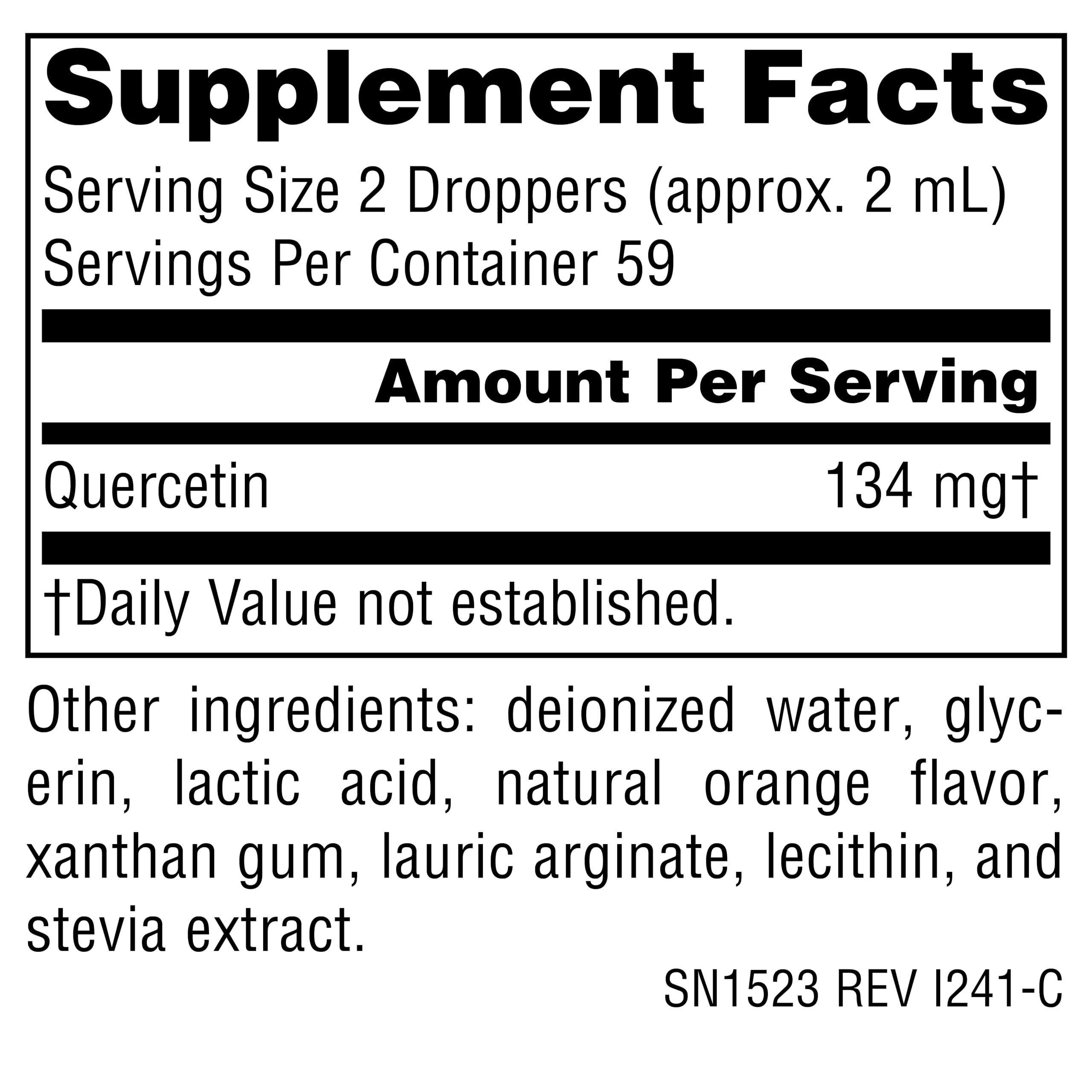 Source Naturals Quercetin NutraDrops 113g with a measuring spoon