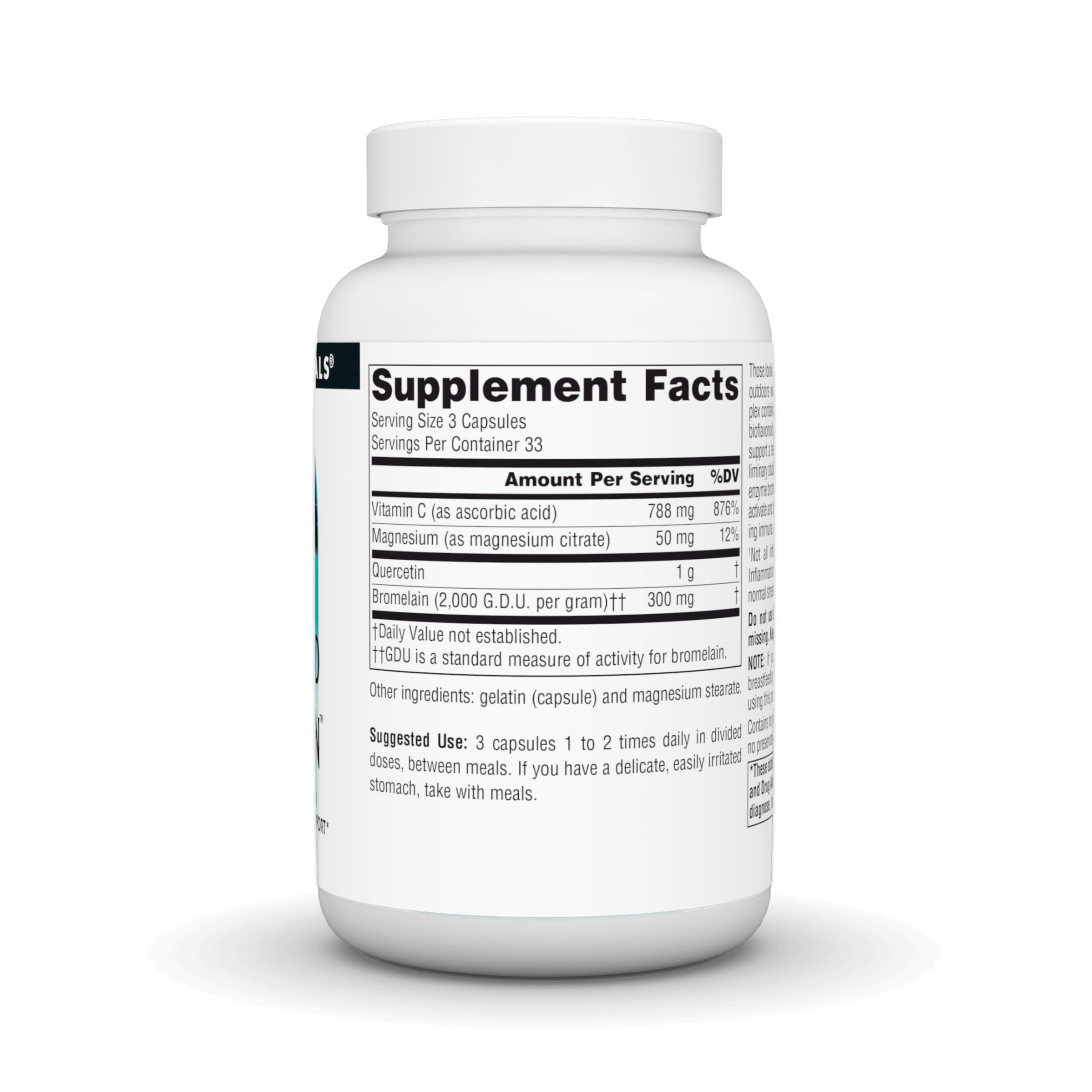 Source Naturals Quercetin supplement bottle side view