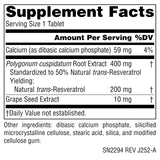 Source Naturals Resveratrol Supplement 132g side view