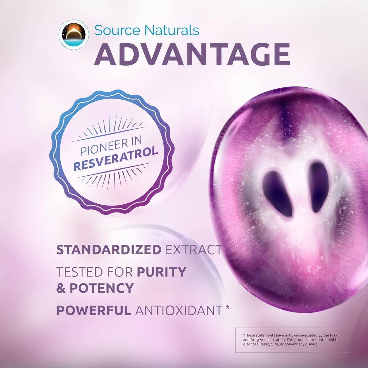 Source Naturals Resveratrol Supplement on a wooden table