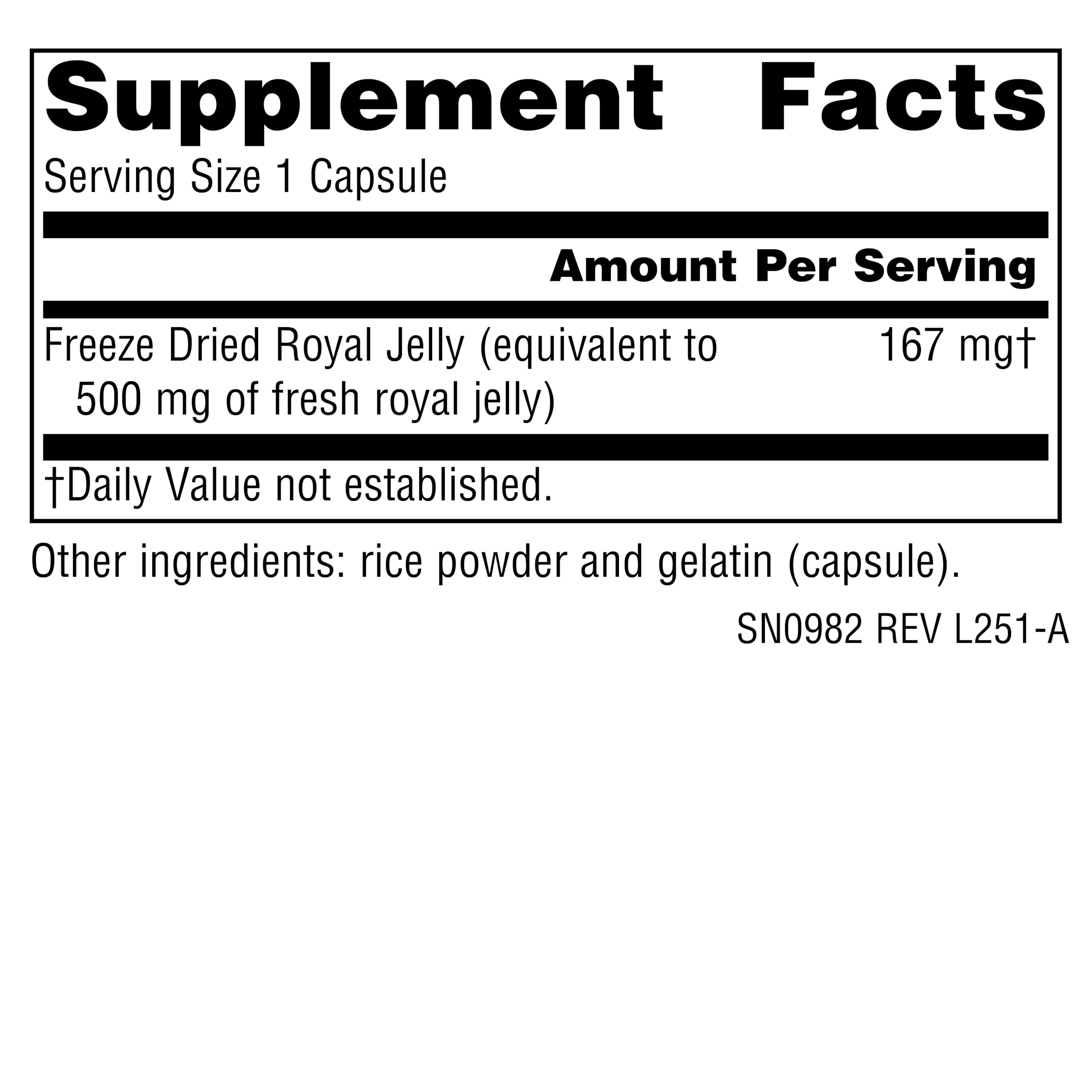 Source Naturals Royal Jelly supplement bottle side view