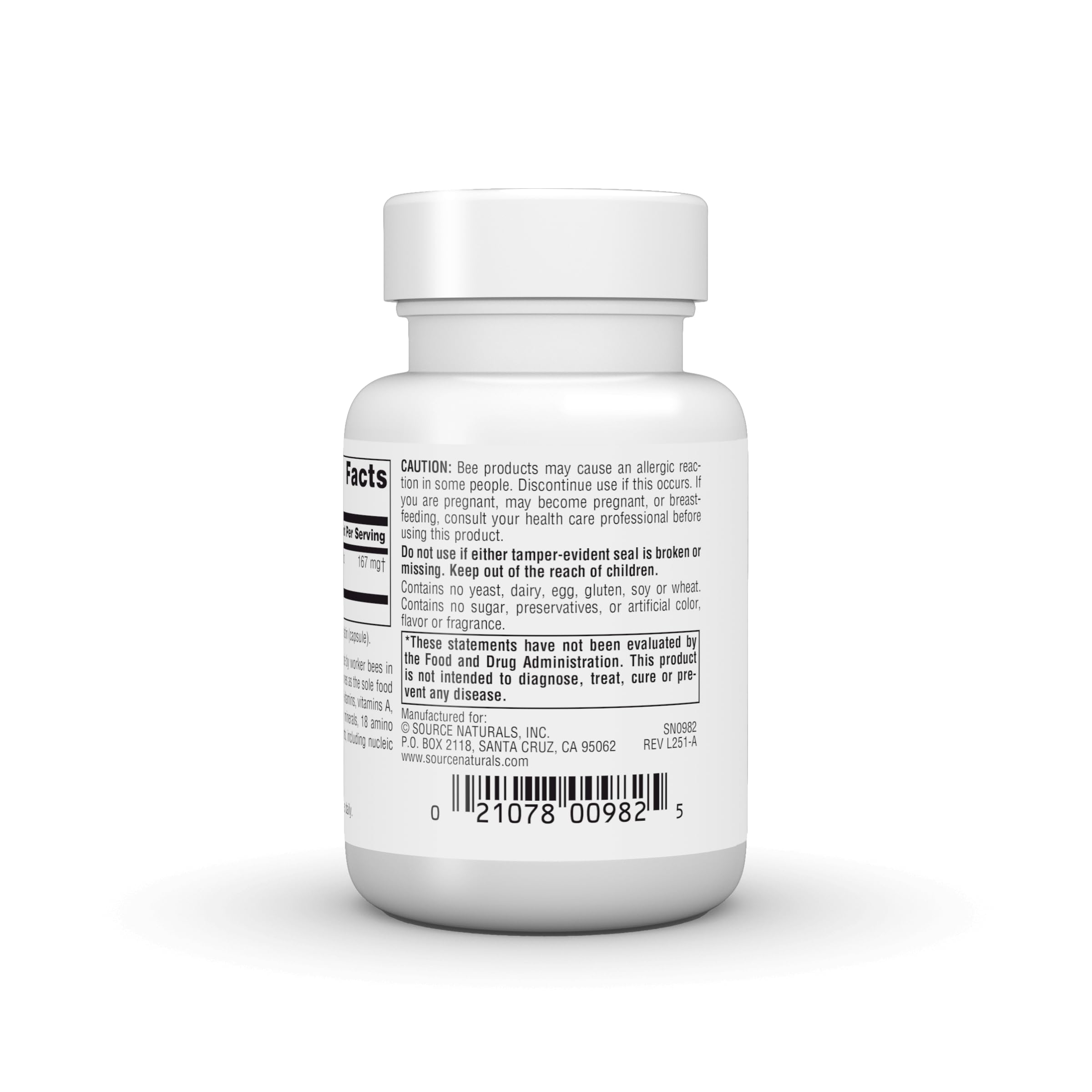 Source Naturals Royal Jelly supplement capsule close-up