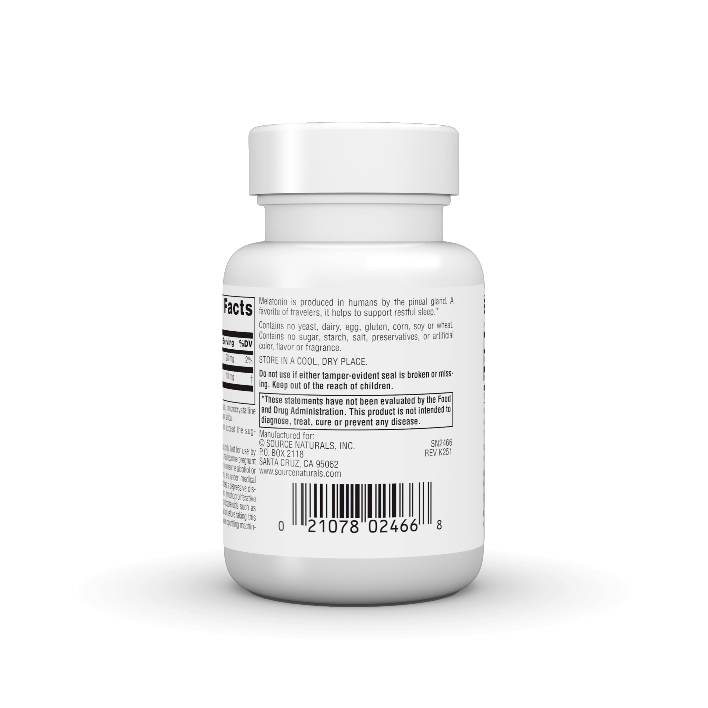 Source Naturals Sleep Science Melatonin 10 mg tablet close-up