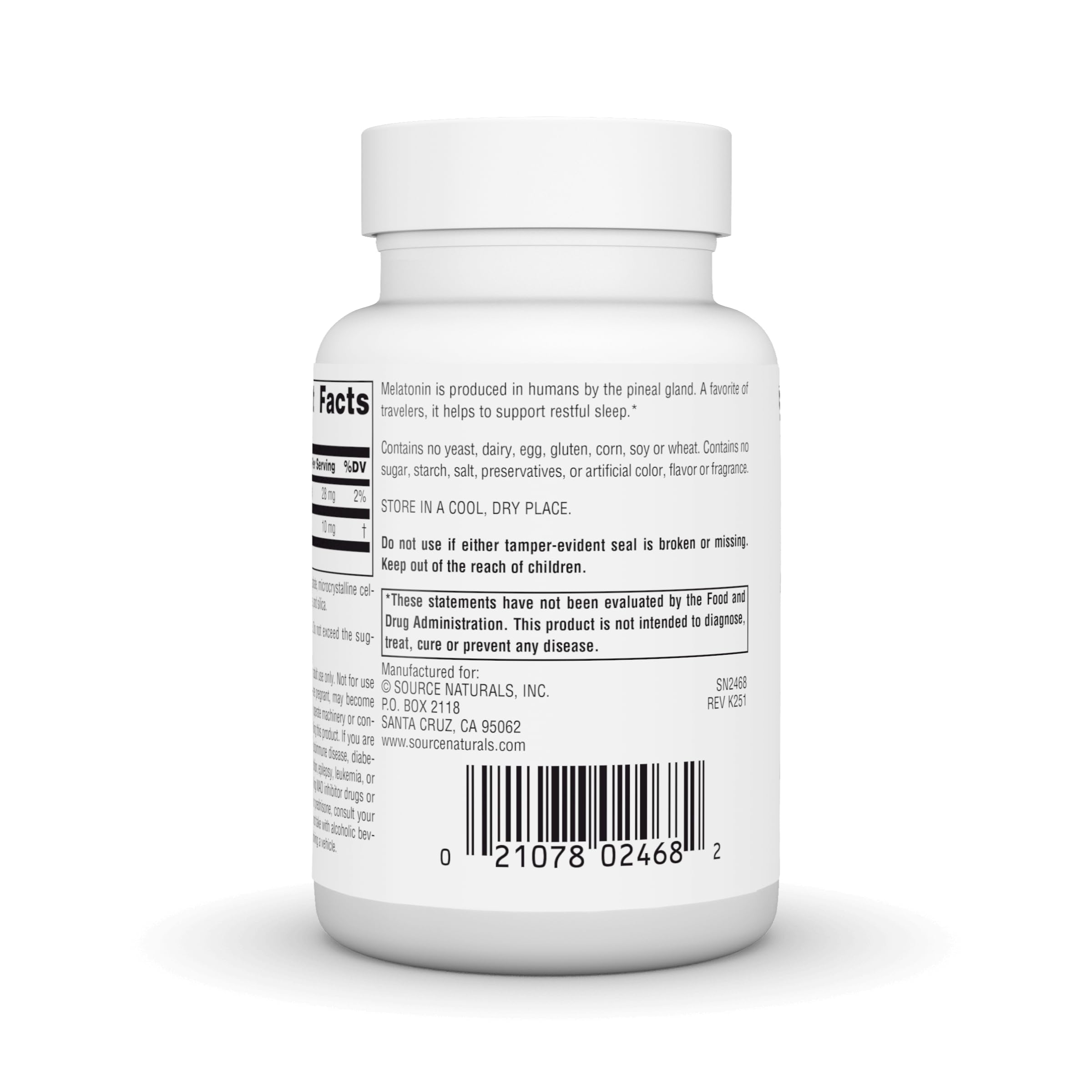 Source Naturals Sleep Science Melatonin 10mg tablet close-up