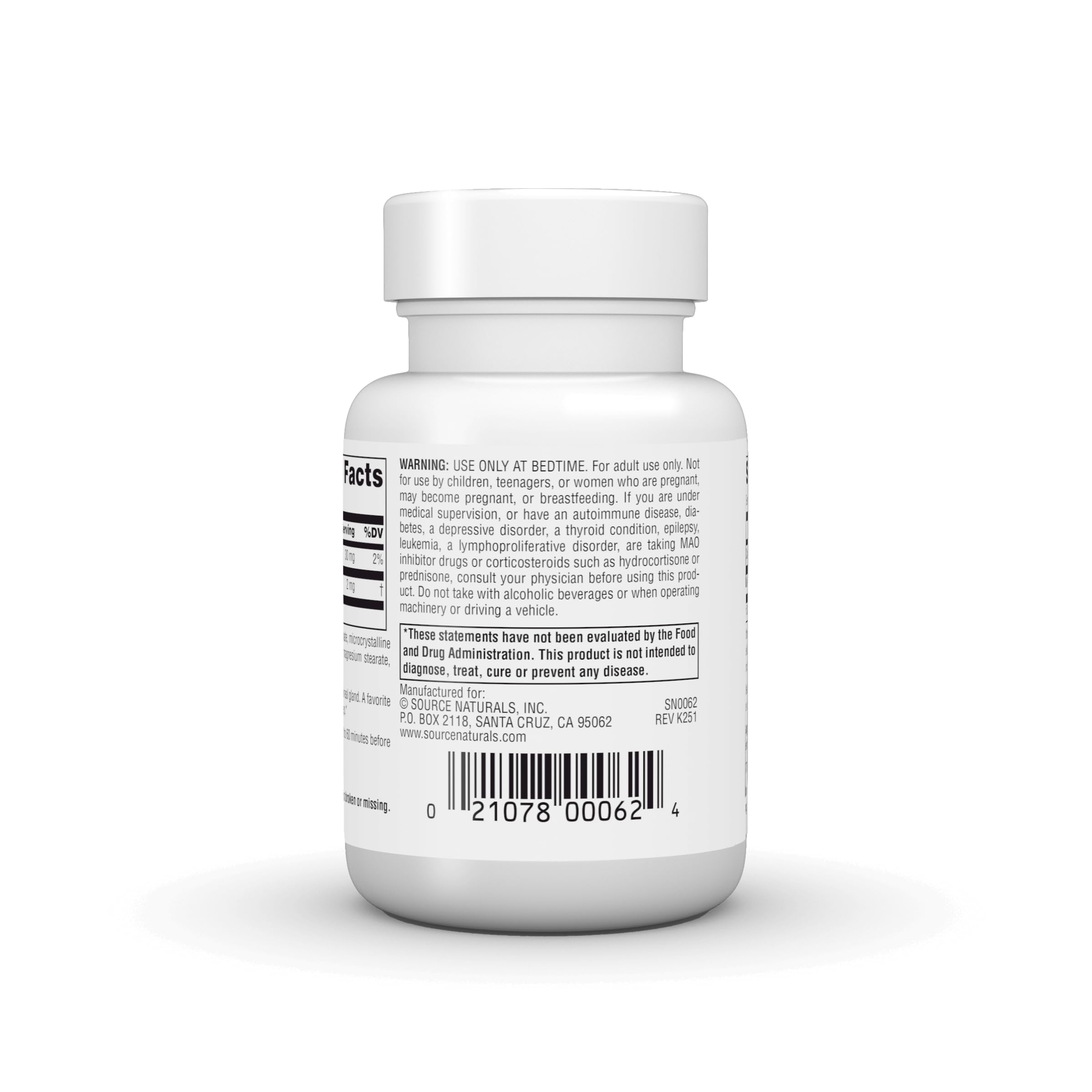 Source Naturals Sleep Science Melatonin 2 mg tablets close-up